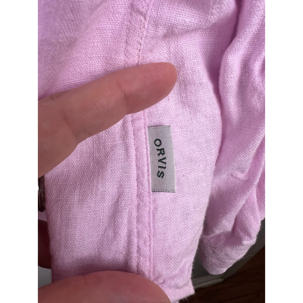 Women's Orvis Pink Linen Blend Button Down Shirt XL - Picture 7 of 7